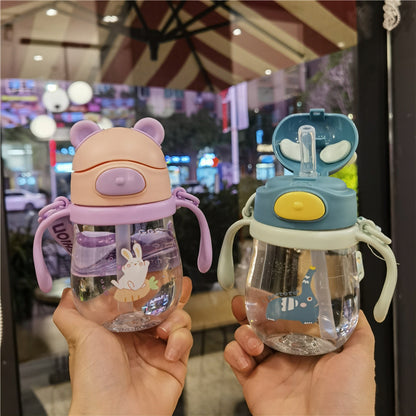 Cute Cartoon 250ml Toddler Drinking Straw Cup