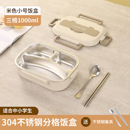 304 Stainless Steel Sealed Bento Box with Five Compartments